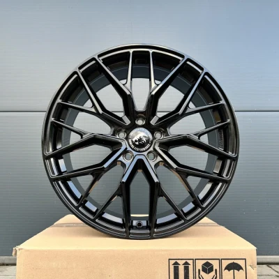 19-inch Damina DM20 black alloy wheels for Seat Cupra Leon 5F KL e Hybrid FR-Line