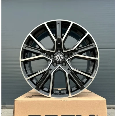 19-inch WH34 Black Polished Wheels for VW Tiguan 5N, T-Roc, A1, Jetta, ID3, ID4