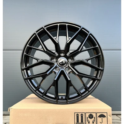 19-inch Damina DM20 black rims for Mercedes E-Class, GLC, and S-Class W211, W213, W221, and W222