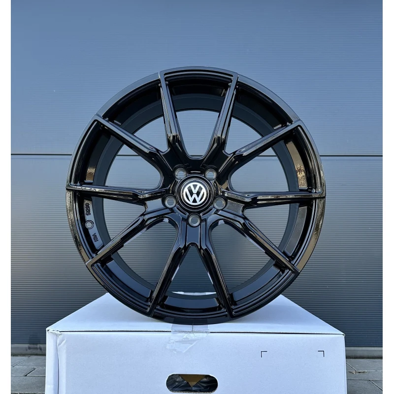 2x 18 Zoll Felgen V1 Wheels V1 schwarz für VW Golf 5 6 7 8 GTI GTD GTE R 7R 8R